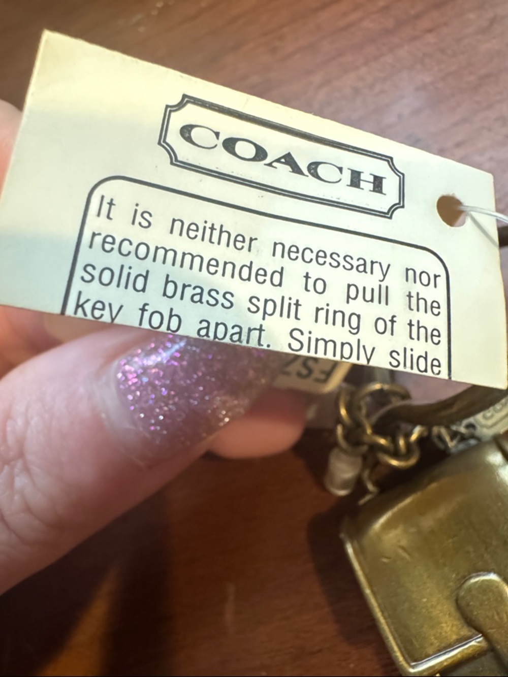Coach Vintage Brass Station Bag Key Fob NWT - Picture 4 of 5